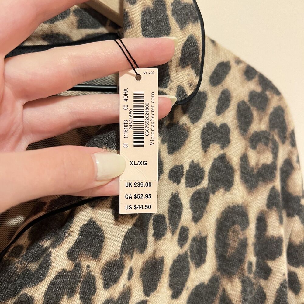 NWT Victoria's Secret Leopard Button Down Nightgown Dress Women's Size XL - Picture 3 of 8